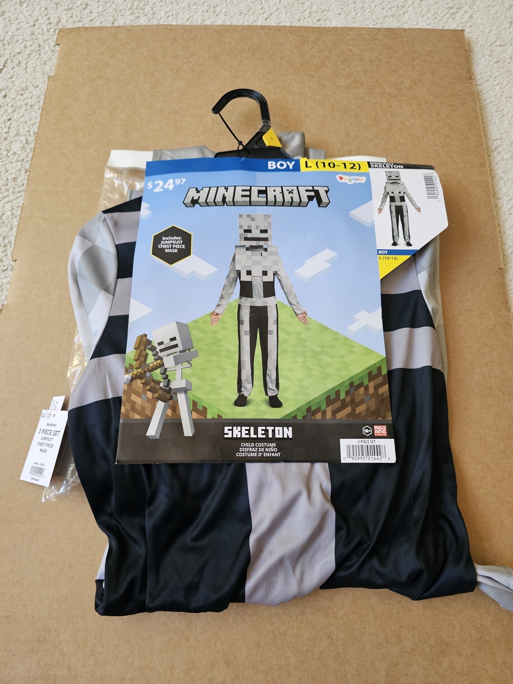 Boys Minecraft Skeleton Costume -  Size L (10-12)